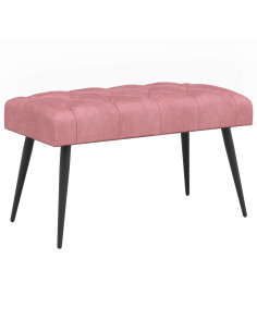 Panchina con bottoni imbottiti Rosa 80 x 40 x 46 cm Velluto