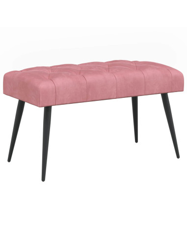 Panchina con bottoni imbottiti Rosa 80 x 40 x 46 cm Velluto