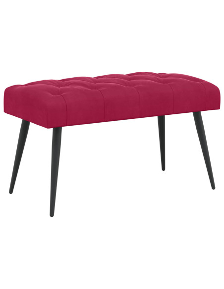 Panchina con bottoni imbottiti Rosso Vino 80 x 40 x 46 cm