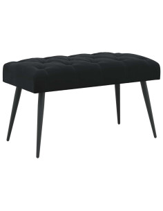 Panchina con bottoni imbottiti Nero 80 x 40 x 46 cm Velluto