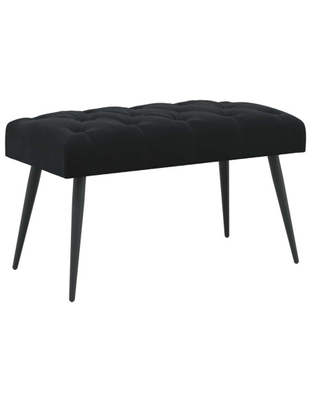 Panchina con bottoni imbottiti Nero 80 x 40 x 46 cm Velluto