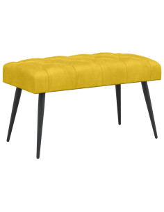 Panchina con bottoni imbottiti Giallo 80 x 40 x 46 cm Velluto