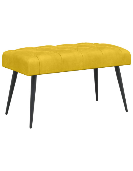 Panchina con bottoni imbottiti Giallo 80 x 40 x 46 cm Velluto
