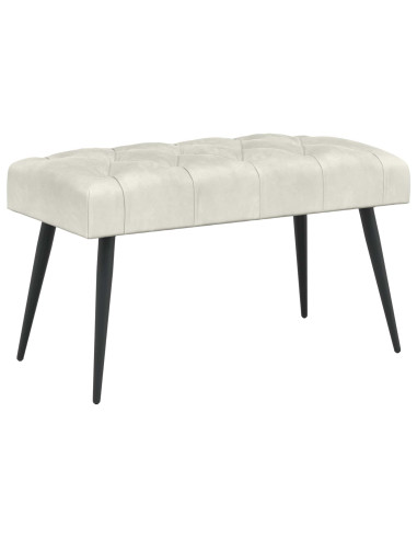 Panchina con bottoni imbottiti Crema 80 x 40 x 46 cm Velluto