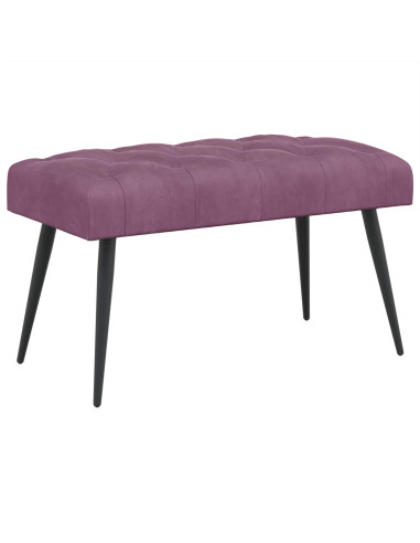 Panchina con bottoni imbottiti Viola 80 x 40 x 46 cm Velluto