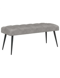 Panchina con bottoni imbottiti Grigio Chiaro 110 x 40 x 46 cm