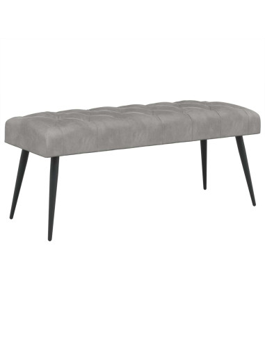 Panchina con bottoni imbottiti Grigio Chiaro 110 x 40 x 46 cm