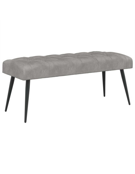 Panchina con bottoni imbottiti Grigio Chiaro 110 x 40 x 46 cm