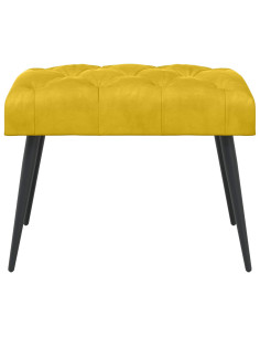 Panchina con bottoni imbottiti Giallo 60 x 40 x 45 cm Velluto 2