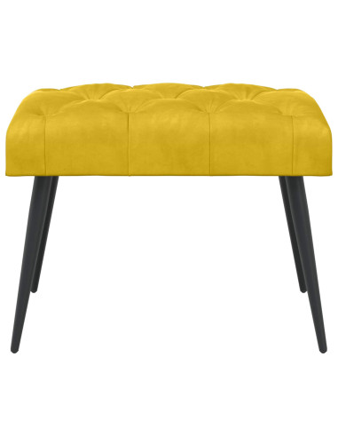 Panchina con bottoni imbottiti Giallo 60 x 40 x 45 cm Velluto