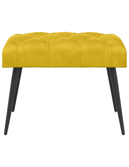 Panchina con bottoni imbottiti Giallo 60 x 40 x 45 cm Velluto