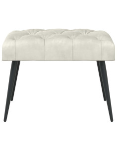 Panchina con bottoni imbottiti Crema 60 x 40 x 45 cm Velluto 2