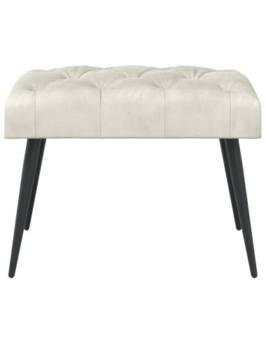 Panchina con bottoni imbottiti Crema 60 x 40 x 45 cm Velluto