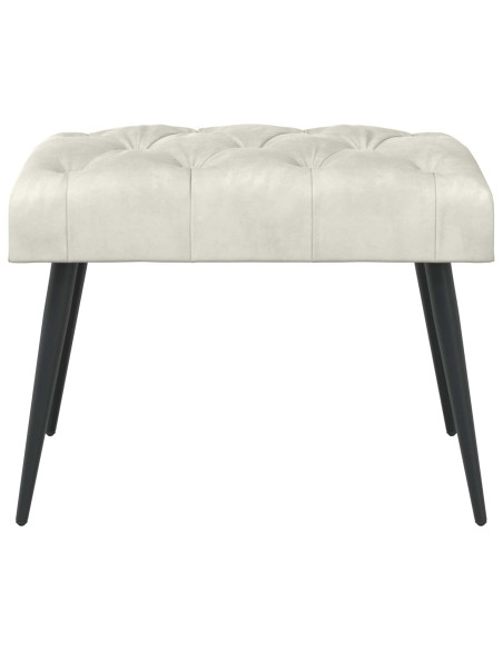 Panchina con bottoni imbottiti Crema 60 x 40 x 45 cm Velluto