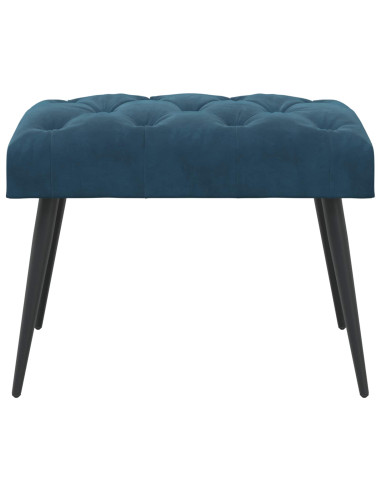 Panchina con bottoni imbottiti Blu 60 x 40 x 45 cm Velluto