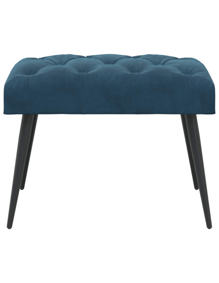 Panchina con bottoni imbottiti Blu 60 x 40 x 45 cm Velluto