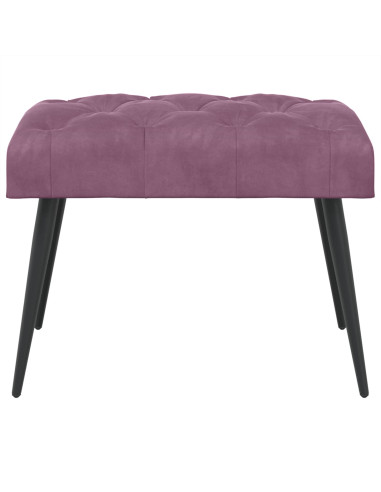 Panchina con bottoni imbottiti Viola 60 x 40 x 45 cm Velluto