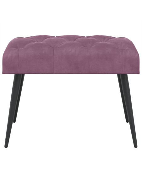 Panchina con bottoni imbottiti Viola 60 x 40 x 45 cm Velluto