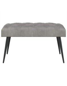 Panchina con bottoni imbottiti Grigio Chiaro 80 x 40 x 46 cm 2