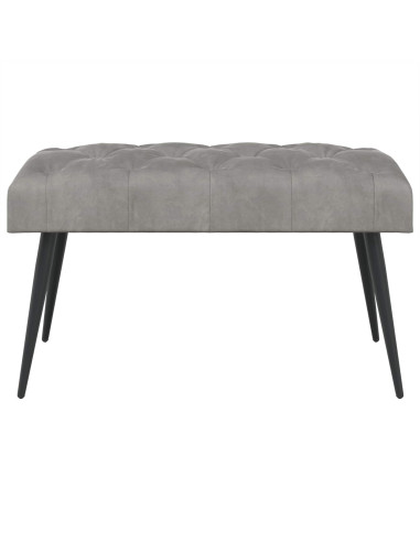 Panchina con bottoni imbottiti Grigio Chiaro 80 x 40 x 46 cm