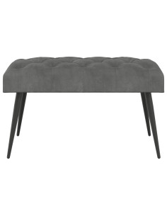 Panchina con bottoni imbottiti Grigio Scuro 80 x 40 x 46 cm 2