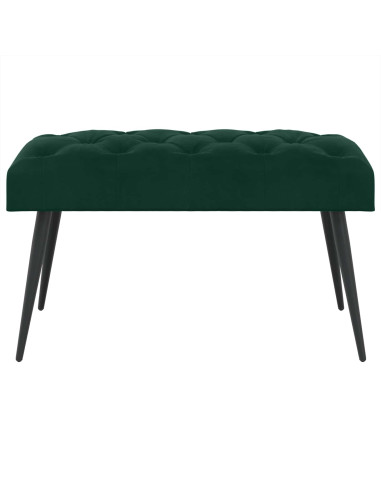 Panchina con bottoni imbottiti Verde Scuro 80 x 40 x 46 cm