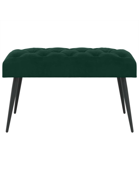 Panchina con bottoni imbottiti Verde Scuro 80 x 40 x 46 cm