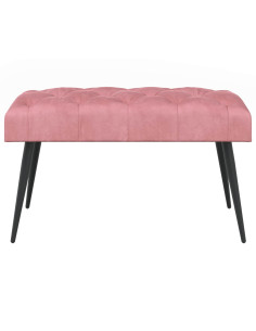 Panchina con bottoni imbottiti Rosa 80 x 40 x 46 cm Velluto 2