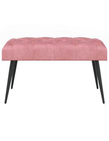 Panchina con bottoni imbottiti Rosa 80 x 40 x 46 cm Velluto