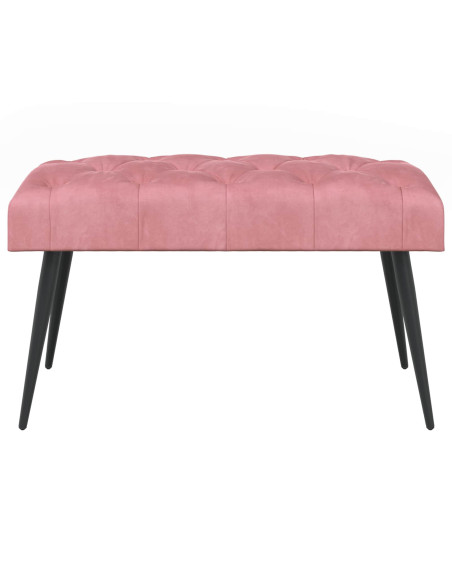 Panchina con bottoni imbottiti Rosa 80 x 40 x 46 cm Velluto
