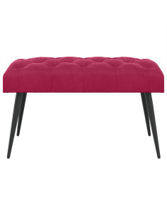 Panchina con bottoni imbottiti Rosso Vino 80 x 40 x 46 cm 2