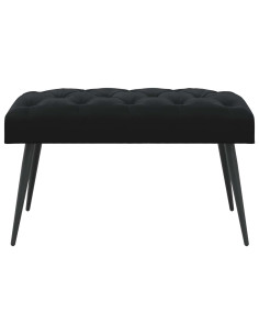 Panchina con bottoni imbottiti Nero 80 x 40 x 46 cm Velluto 2