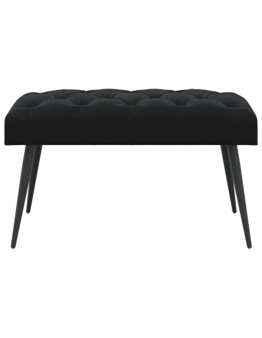 Panchina con bottoni imbottiti Nero 80 x 40 x 46 cm Velluto