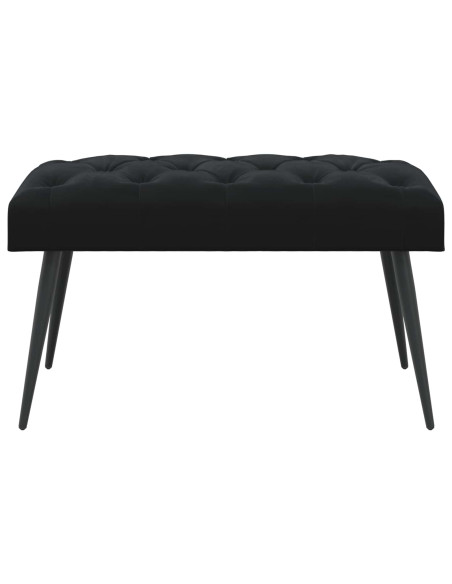 Panchina con bottoni imbottiti Nero 80 x 40 x 46 cm Velluto
