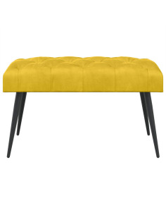 Panchina con bottoni imbottiti Giallo 80 x 40 x 46 cm Velluto 2