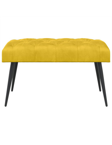 Panchina con bottoni imbottiti Giallo 80 x 40 x 46 cm Velluto