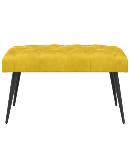 Panchina con bottoni imbottiti Giallo 80 x 40 x 46 cm Velluto