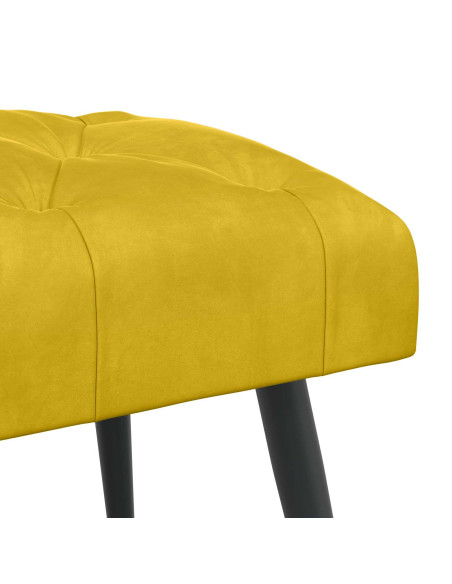 Panchina con bottoni imbottiti Giallo 80 x 40 x 46 cm Velluto