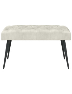 Panchina con bottoni imbottiti Crema 80 x 40 x 46 cm Velluto 2
