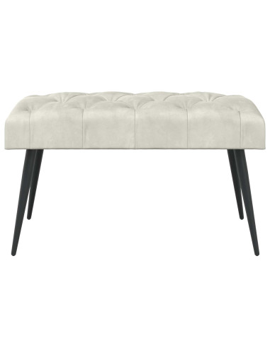 Panchina con bottoni imbottiti Crema 80 x 40 x 46 cm Velluto