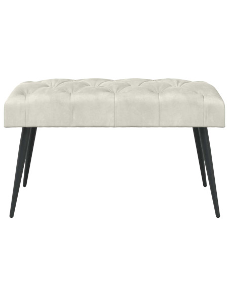 Panchina con bottoni imbottiti Crema 80 x 40 x 46 cm Velluto