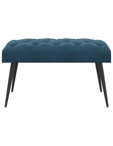 Panchina con bottoni imbottiti Blu 80 x 40 x 46 cm Velluto