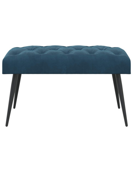 Panchina con bottoni imbottiti Blu 80 x 40 x 46 cm Velluto