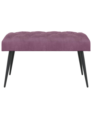 Panchina con bottoni imbottiti Viola 80 x 40 x 46 cm Velluto