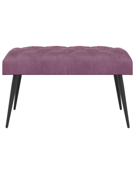 Panchina con bottoni imbottiti Viola 80 x 40 x 46 cm Velluto