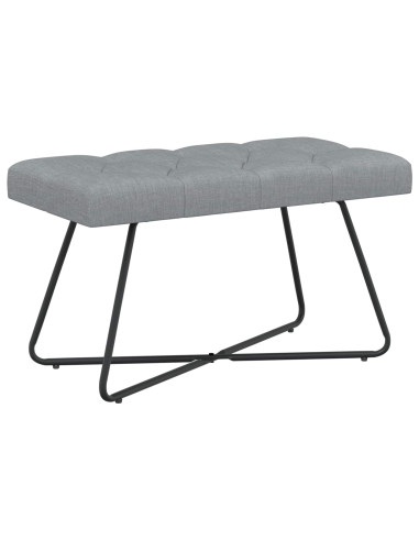 Panchina con bottoni imbottiti Grigio Chiaro 80 x 40 x 46 cm