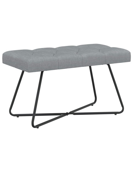Panchina con bottoni imbottiti Grigio Chiaro 80 x 40 x 46 cm