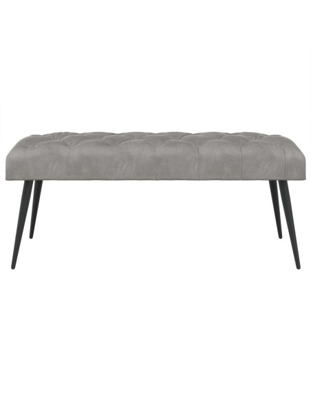 Panchina con bottoni imbottiti Grigio Chiaro 110 x 40 x 46 cm