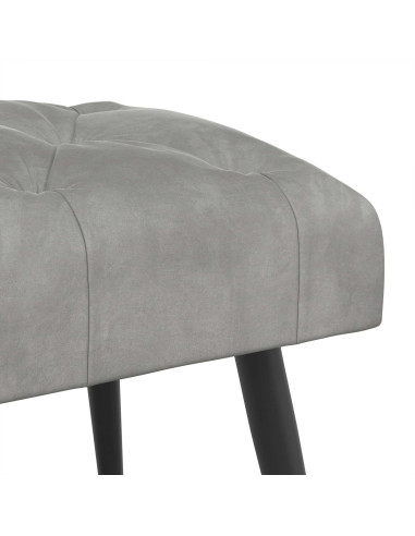 Panchina con bottoni imbottiti Grigio Chiaro 110 x 40 x 46 cm