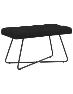 Panchina con bottoni imbottiti Nero 80 x 40 x 46 cm Tessuto